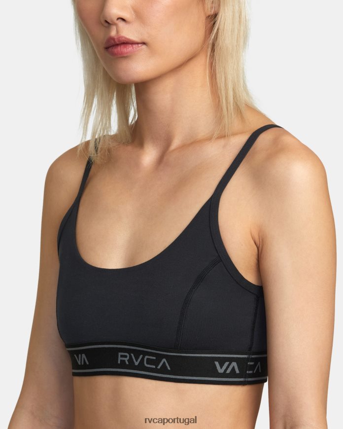 roupas RVCA mulheres sutiã esportivo básico preto N00F2H1084