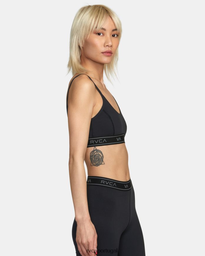 roupas RVCA mulheres sutiã esportivo básico preto N00F2H1084