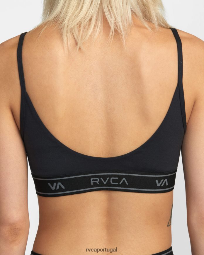 roupas RVCA mulheres sutiã esportivo básico preto N00F2H1084