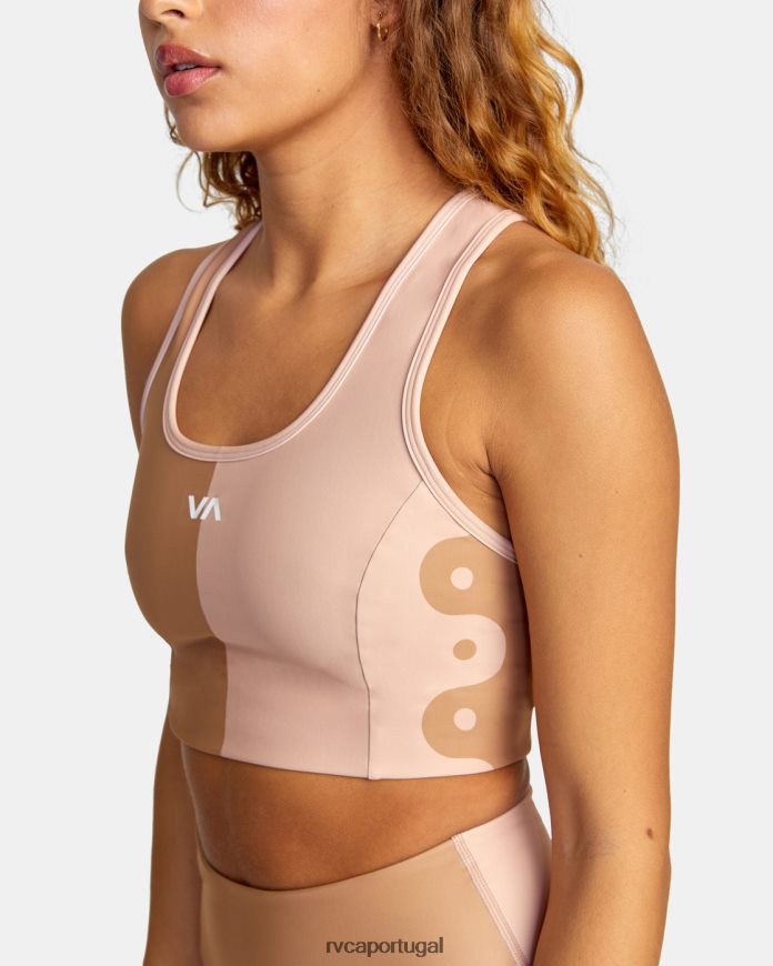 roupas RVCA mulheres sutiã esportivo linear yang Rosa Empoeirada Yang Linear N00F2H1502