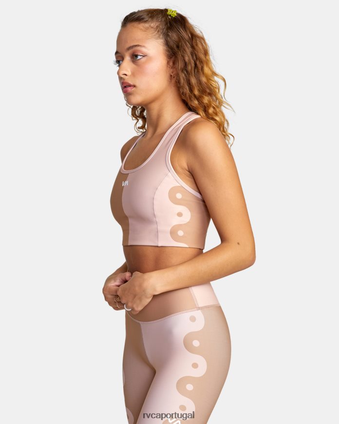roupas RVCA mulheres sutiã esportivo linear yang Rosa Empoeirada Yang Linear N00F2H1502