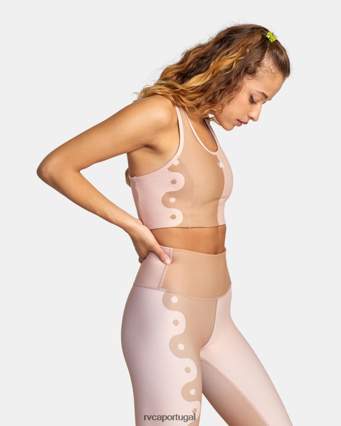 roupas RVCA mulheres sutiã esportivo linear yang Rosa Empoeirada Yang Linear N00F2H1502