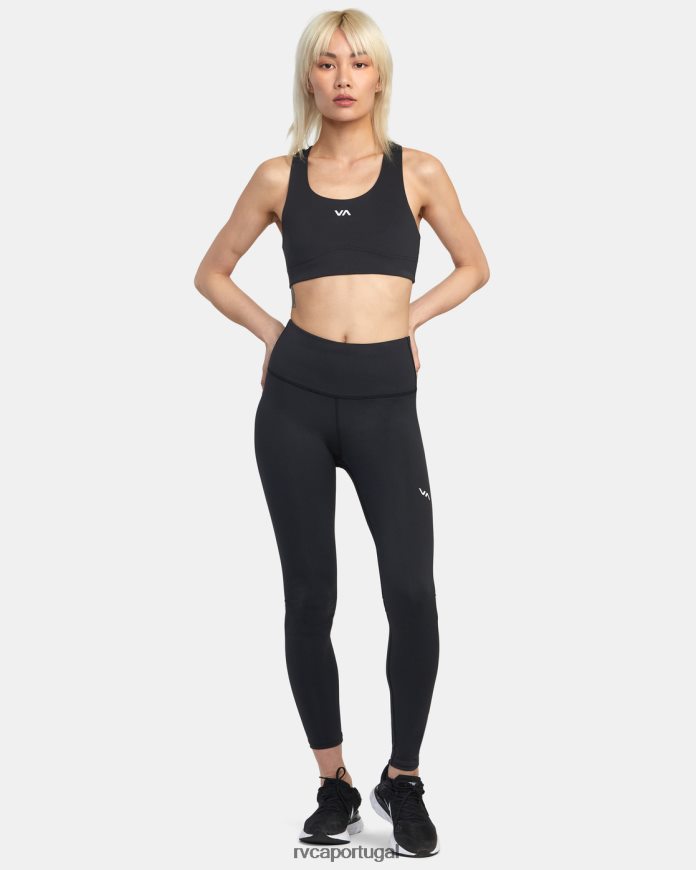 roupas RVCA mulheres sutiã esportivo va essencial de suporte médio preto N00F2H1280