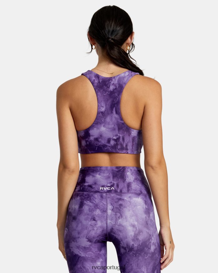 roupas RVCA mulheres sutiã esportivo va essencial de suporte médio tintura de uva N00F2H1106