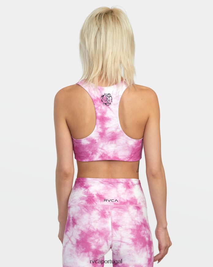 roupas RVCA mulheres thug rose sutiã esportivo essencial rosa rosa N00F2H1391
