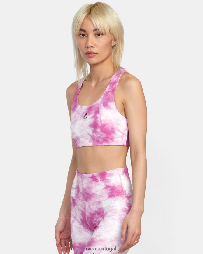 roupas RVCA mulheres thug rose sutiã esportivo essencial rosa rosa N00F2H1391