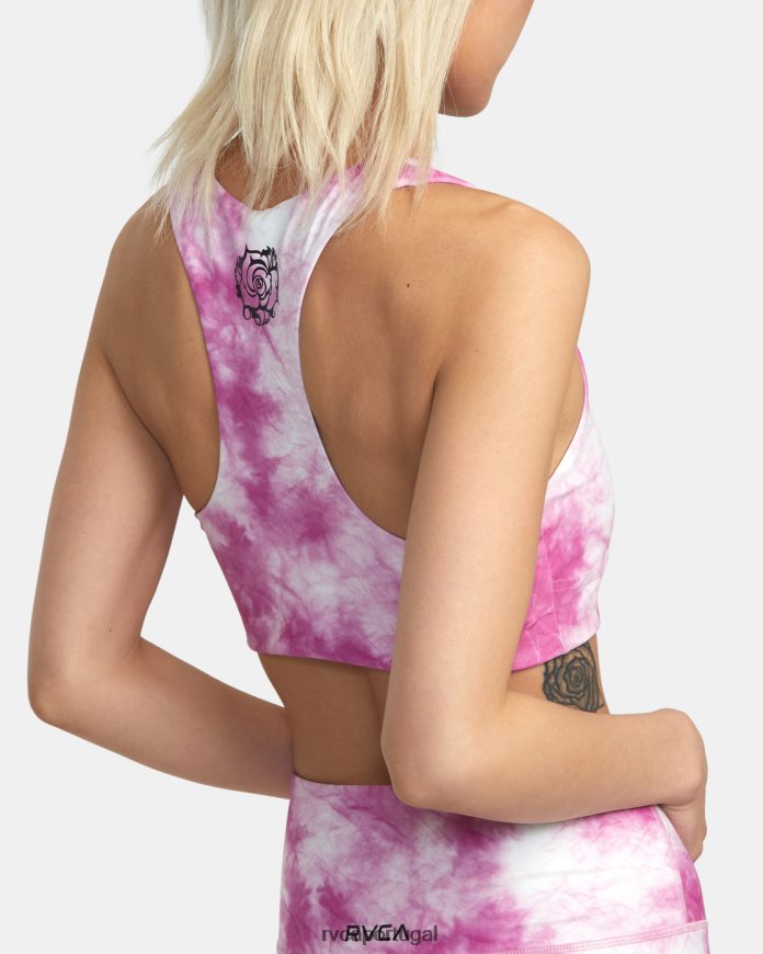 roupas RVCA mulheres thug rose sutiã esportivo essencial rosa rosa N00F2H1391