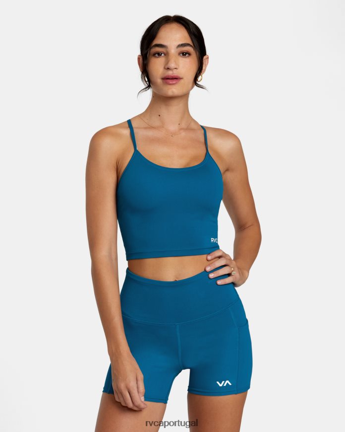 roupas RVCA mulheres sutiã esportivo com tanque baixo cerceta N00F2H1119