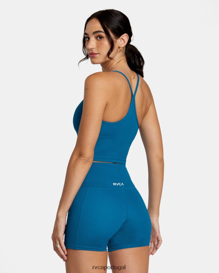 roupas RVCA mulheres sutiã esportivo com tanque baixo cerceta N00F2H1119