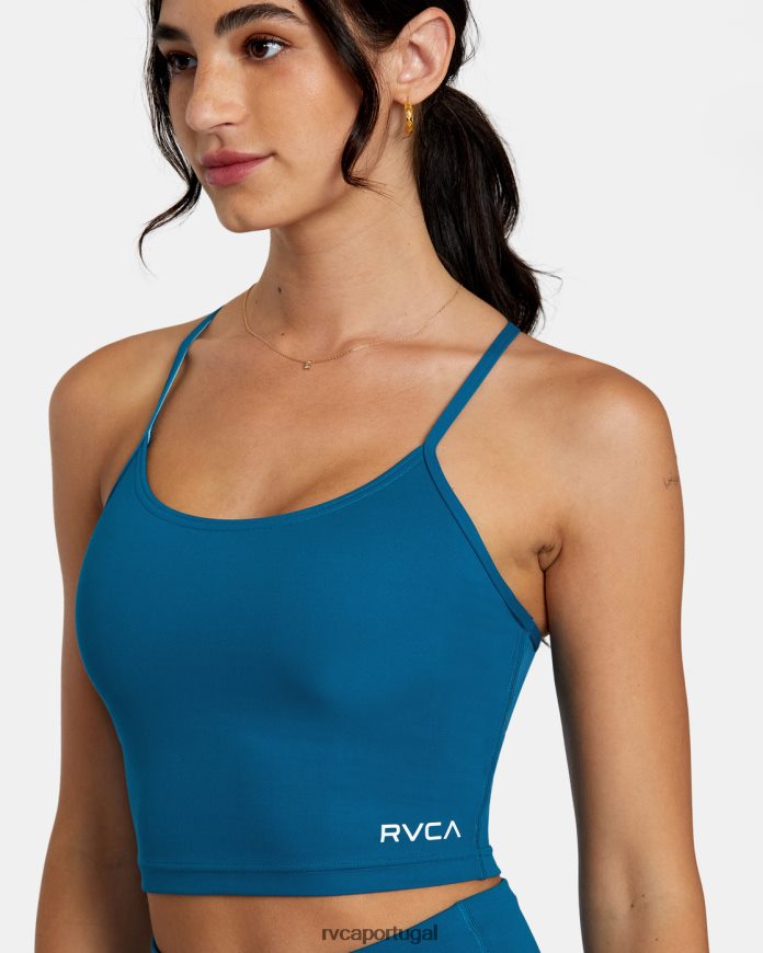 roupas RVCA mulheres sutiã esportivo com tanque baixo cerceta N00F2H1119