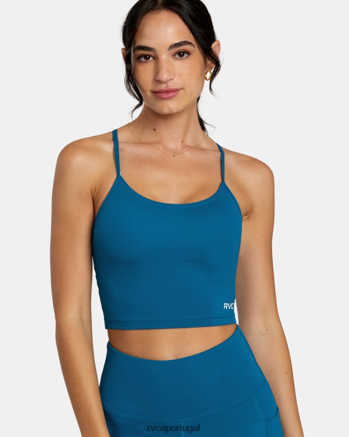 roupas RVCA mulheres sutiã esportivo com tanque baixo cerceta N00F2H1119