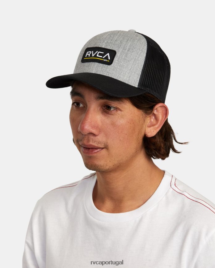acessórios RVCA homens chapéu ticket trucker iii cinza claro/preto N00F2H604