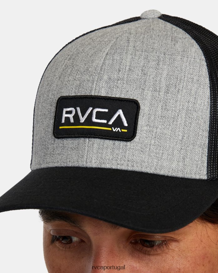 acessórios RVCA homens chapéu ticket trucker iii cinza claro/preto N00F2H604