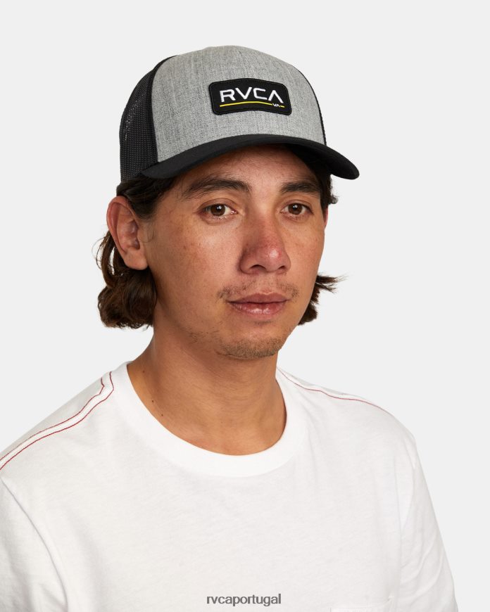 acessórios RVCA homens chapéu ticket trucker iii cinza claro/preto N00F2H604