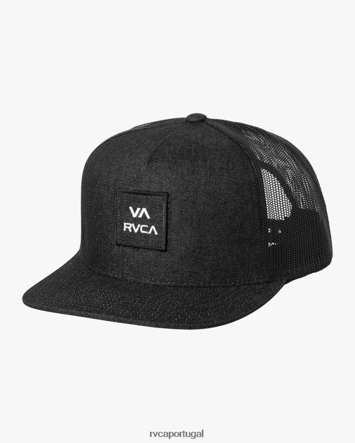 acessórios RVCA homens va até o fim boné de caminhoneiro Preto branco N00F2H751