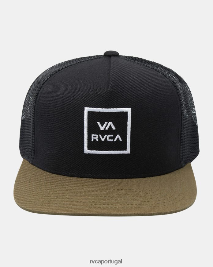 acessórios RVCA homens va até o fim boné de caminhoneiro azeitona preta N00F2H401