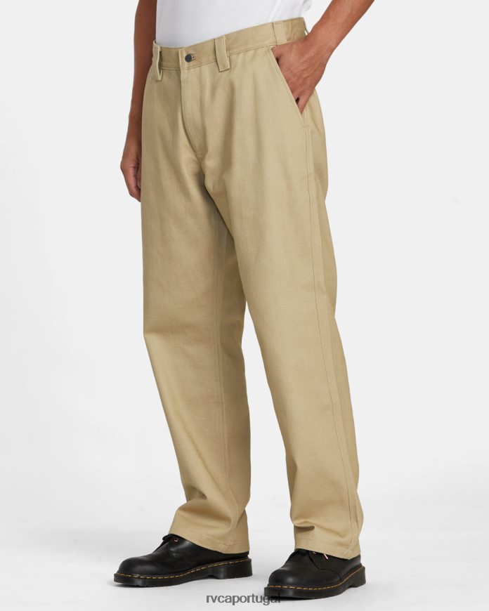 roupas RVCA homens calça americana cáqui N00F2H563
