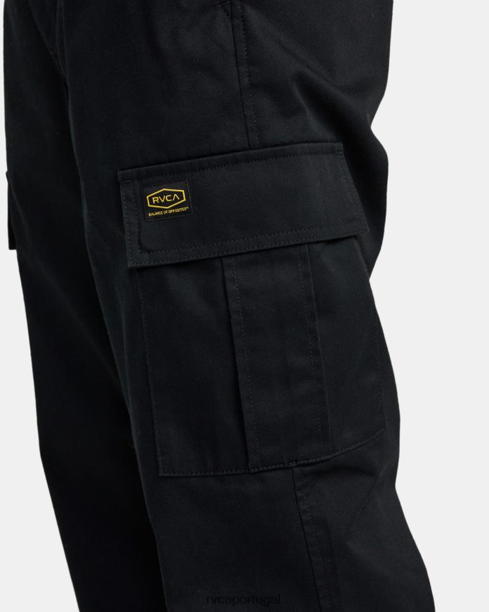 roupas RVCA homens calça cargo americana preto N00F2H530