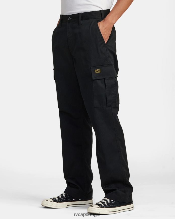 roupas RVCA homens calça cargo americana preto N00F2H829