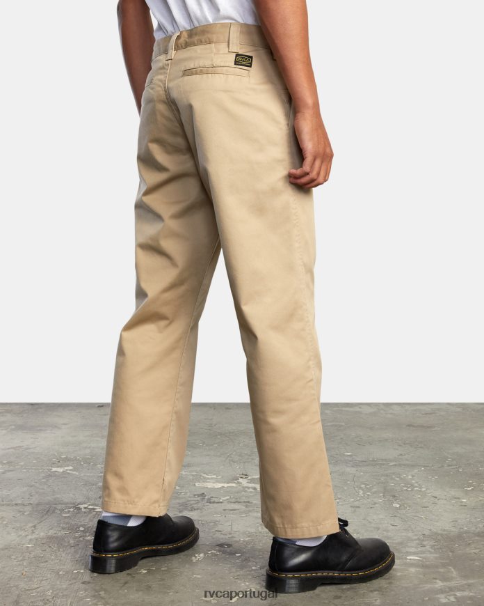 roupas RVCA homens calça chino americana cáqui N00F2H724