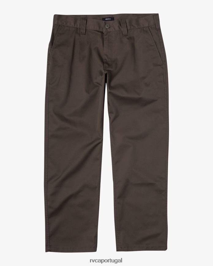roupas RVCA homens calça chino americana chocolate N00F2H1063