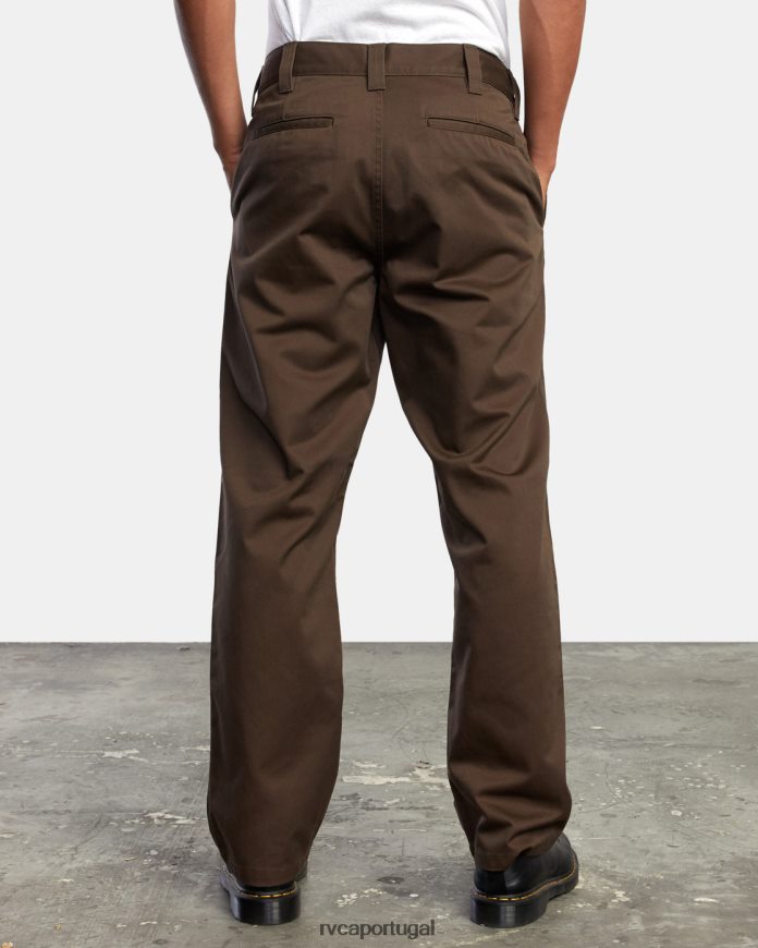 roupas RVCA homens calça chino americana chocolate N00F2H1063