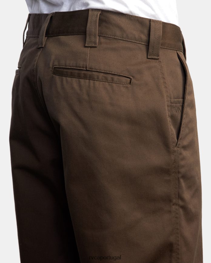roupas RVCA homens calça chino americana chocolate N00F2H1063