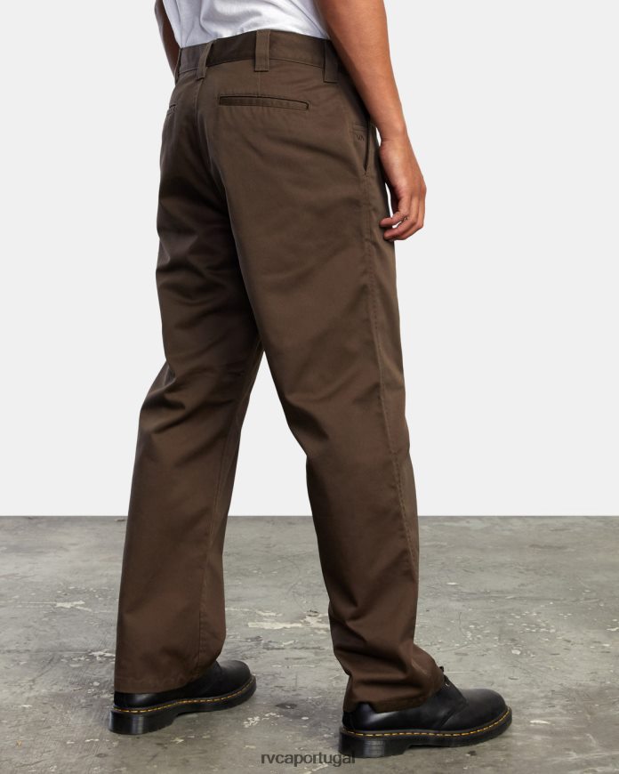 roupas RVCA homens calça chino americana chocolate N00F2H1063