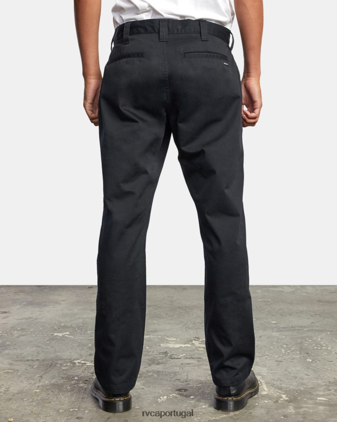 roupas RVCA homens calça chino americana preto N00F2H771
