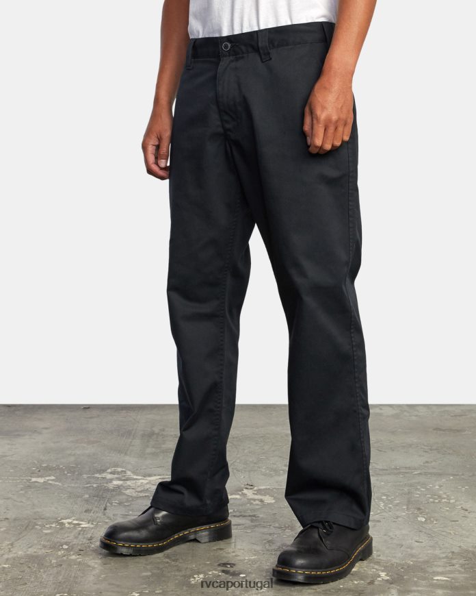 roupas RVCA homens calça chino americana preto N00F2H771