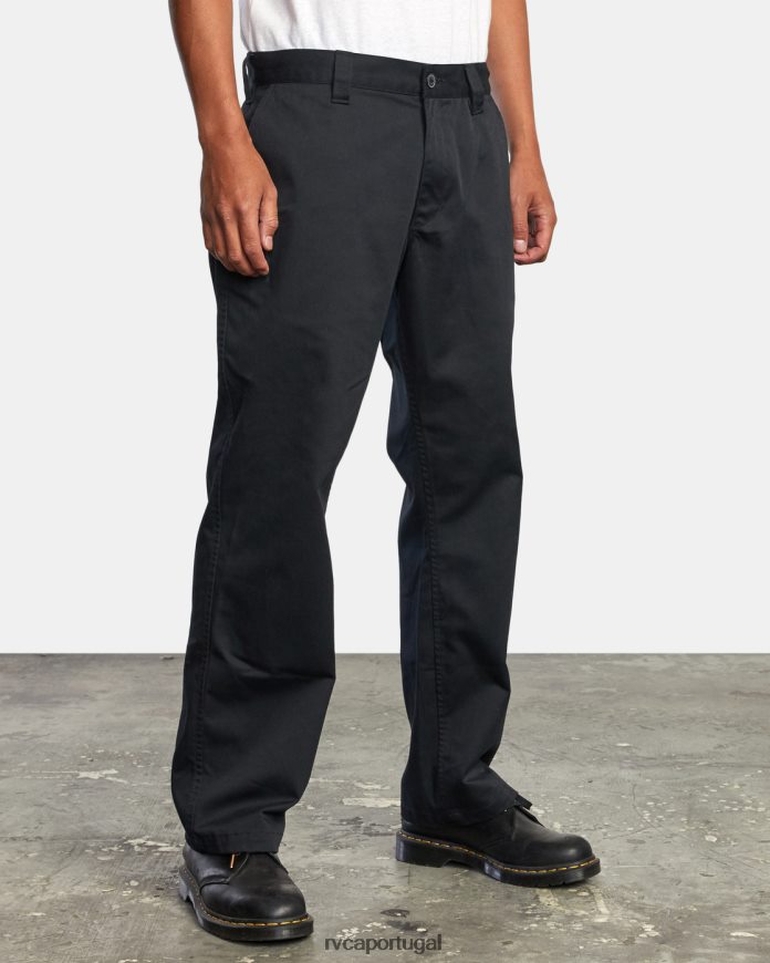 roupas RVCA homens calça chino americana preto N00F2H771