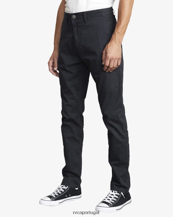roupas RVCA homens calça chino punhais preto N00F2H714