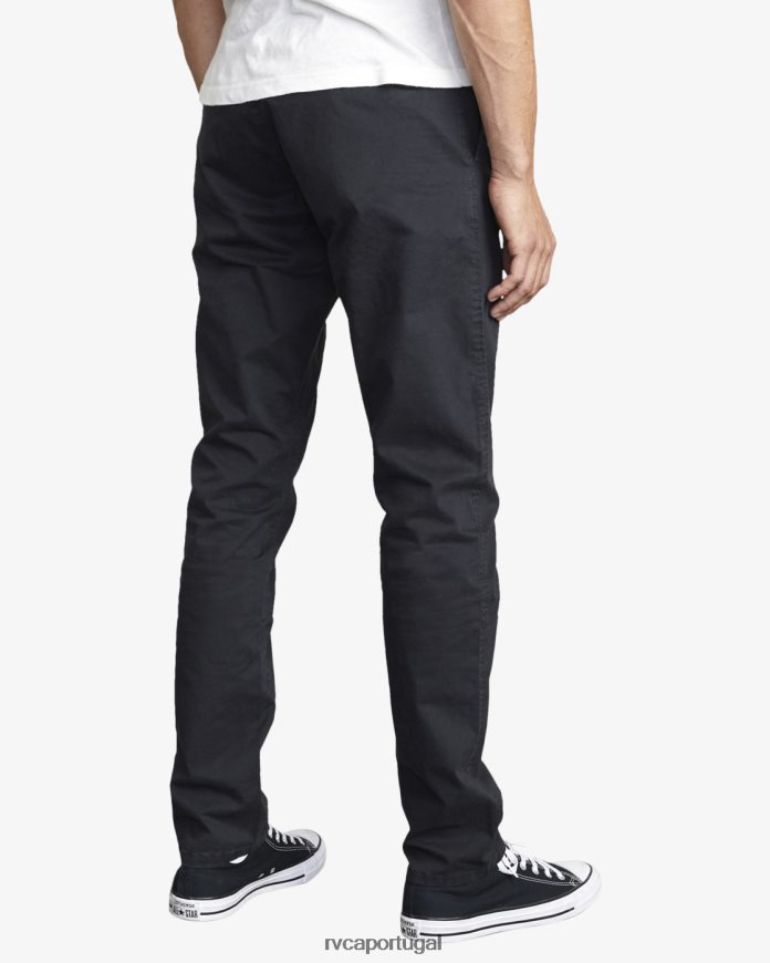 roupas RVCA homens calça chino punhais preto N00F2H714