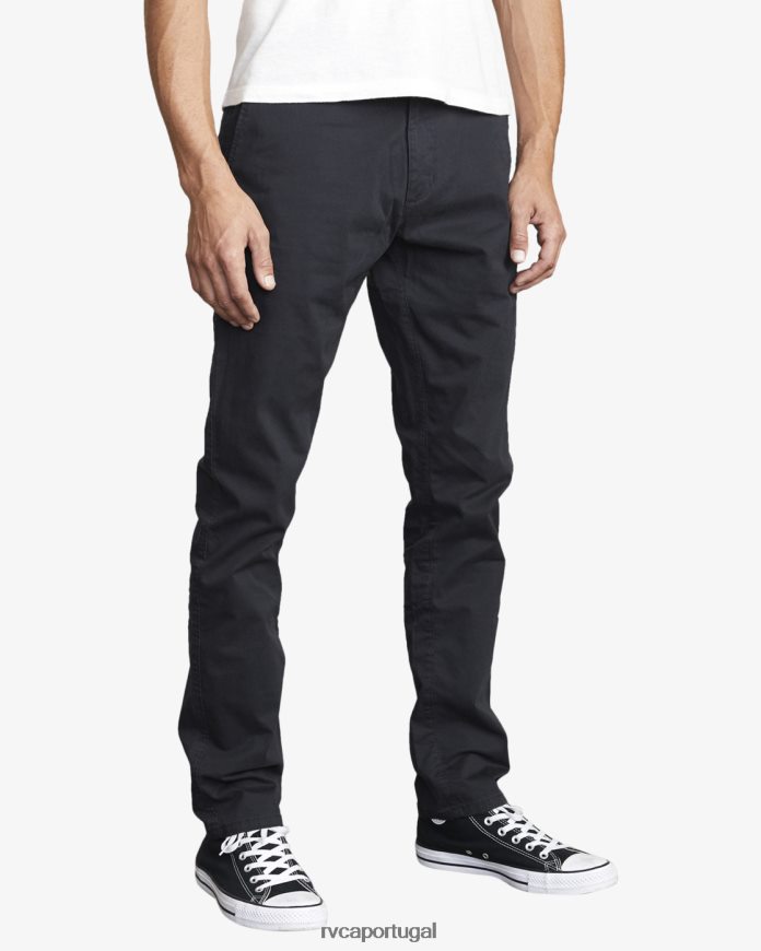 roupas RVCA homens calça chino punhais preto N00F2H714