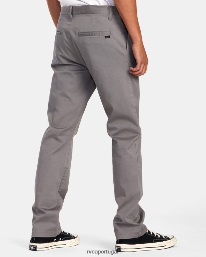 roupas RVCA homens calça chino stretch para fim de semana fumaça N00F2H695