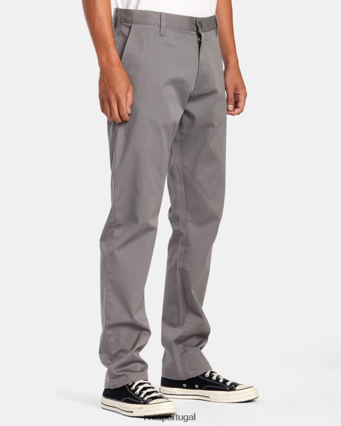roupas RVCA homens calça chino stretch para fim de semana fumaça N00F2H695