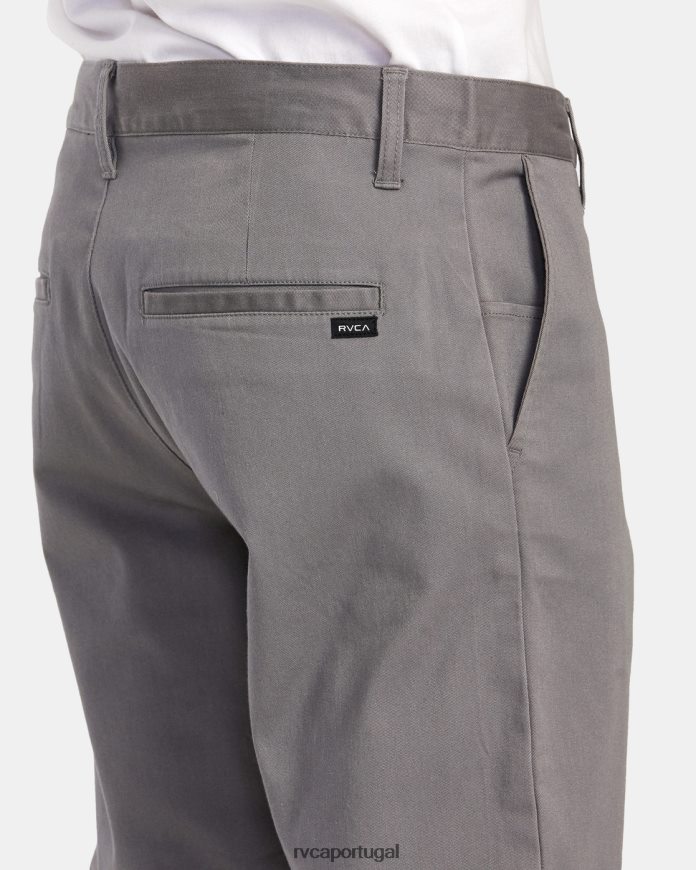 roupas RVCA homens calça chino stretch para fim de semana fumaça N00F2H695