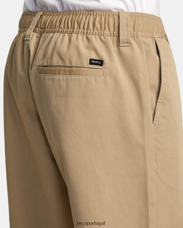 roupas RVCA homens calça de cintura elástica americana da coleção recession cáqui N00F2H344