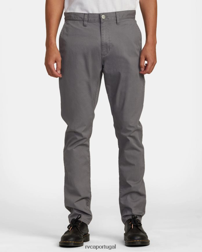 roupas RVCA homens calça slim fit em sarja punhais fumaça N00F2H376