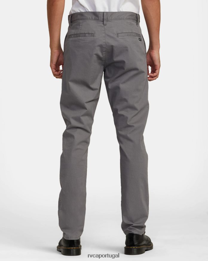 roupas RVCA homens calça slim fit em sarja punhais fumaça N00F2H376