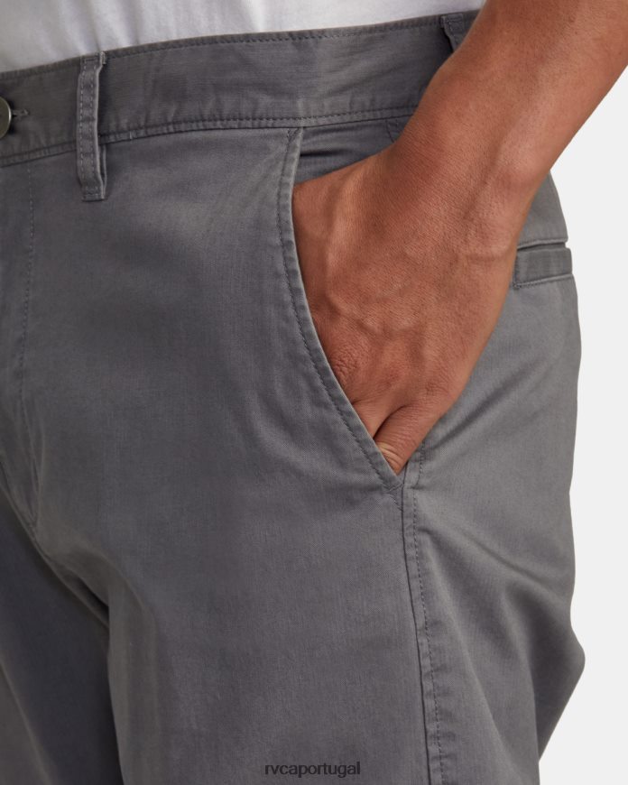 roupas RVCA homens calça slim fit em sarja punhais fumaça N00F2H376