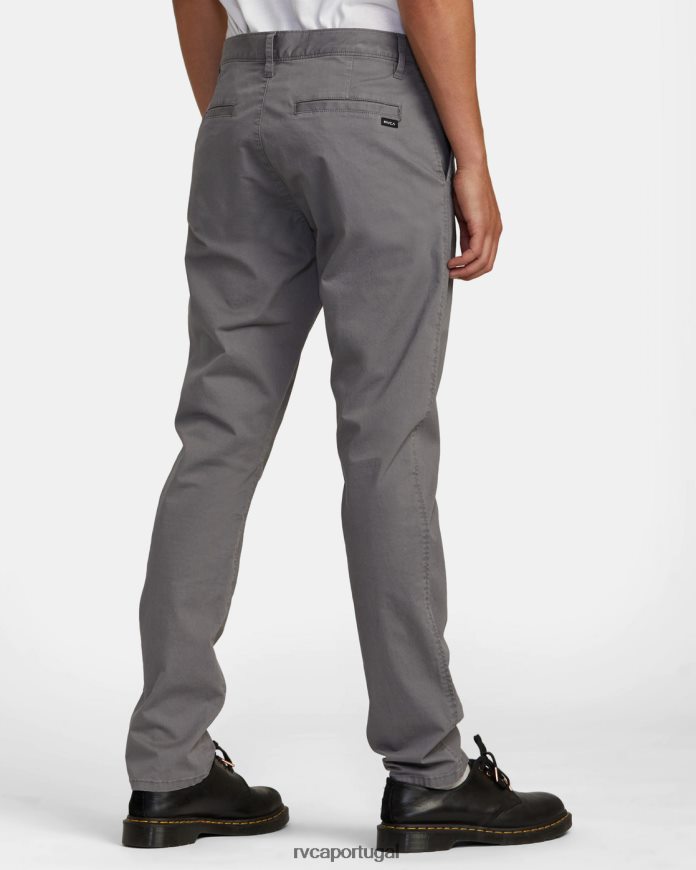 roupas RVCA homens calça slim fit em sarja punhais fumaça N00F2H376