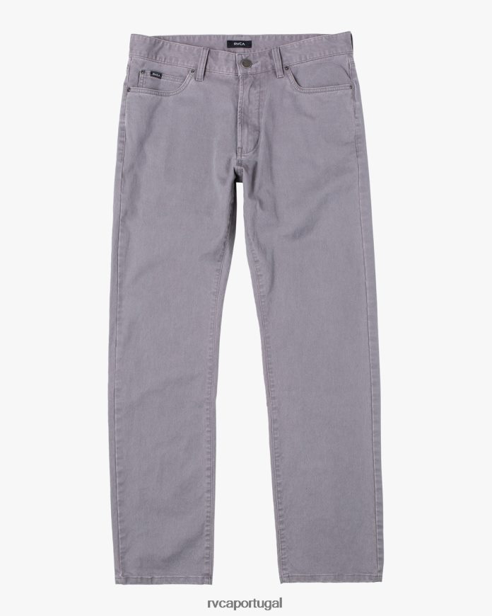 roupas RVCA homens calça slim fit em sarja punhais fumaça N00F2H765