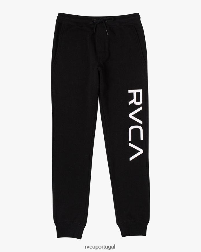 roupas RVCA homens calças de moletom grandes preto N00F2H723
