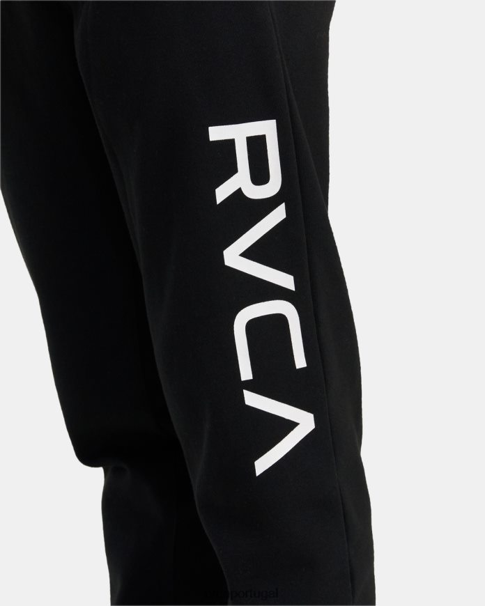 roupas RVCA homens calças de moletom grandes preto N00F2H723