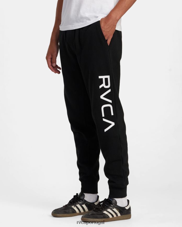 roupas RVCA homens calças de moletom grandes preto N00F2H723