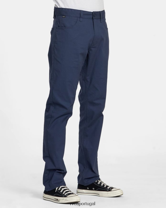 roupas RVCA homens calças técnicas de fim de semana azul temperamental N00F2H579