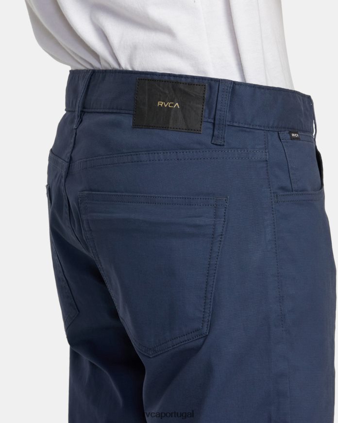 roupas RVCA homens calças técnicas de fim de semana azul temperamental N00F2H579