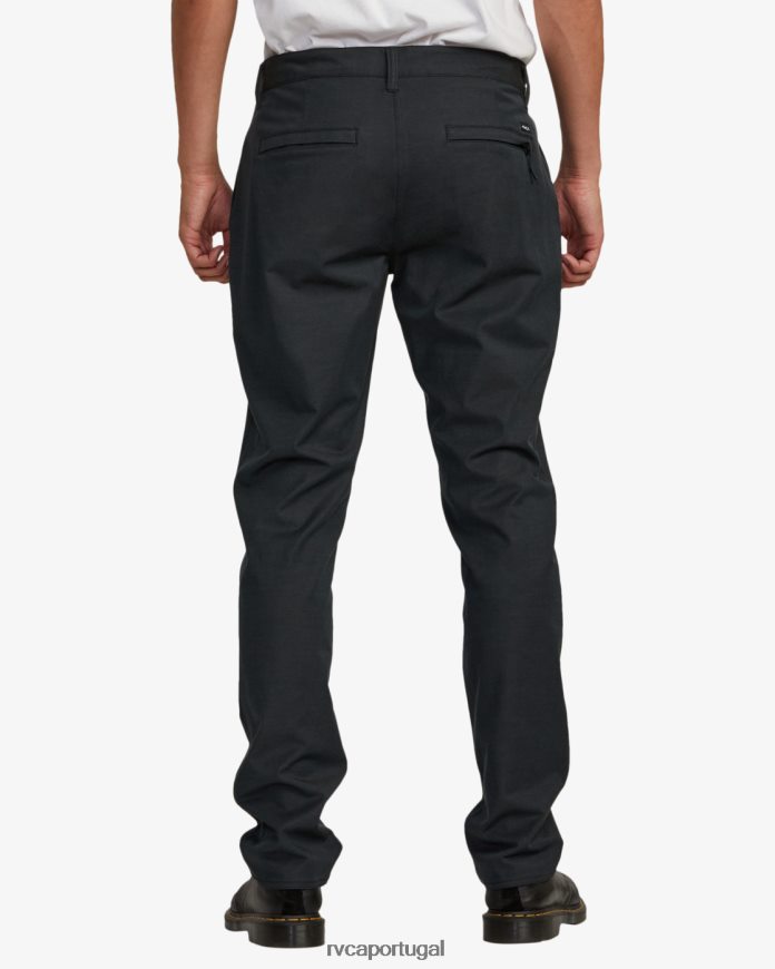 roupas RVCA homens de volta às calças de algodão tecnológicas preto N00F2H951