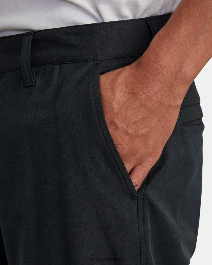 roupas RVCA homens de volta às calças de algodão tecnológicas preto N00F2H951